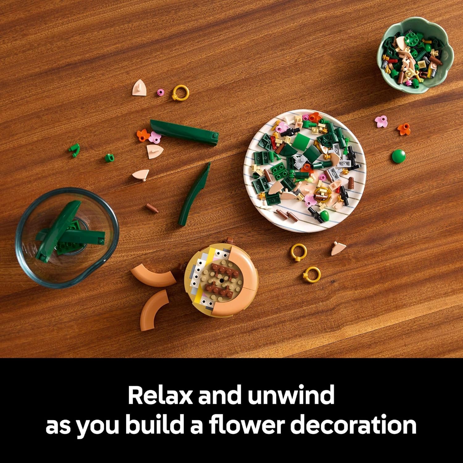 Moonval Mini Orchid Building Set, Decorative Artificial Flower Brick Kit for Home & Office Decor