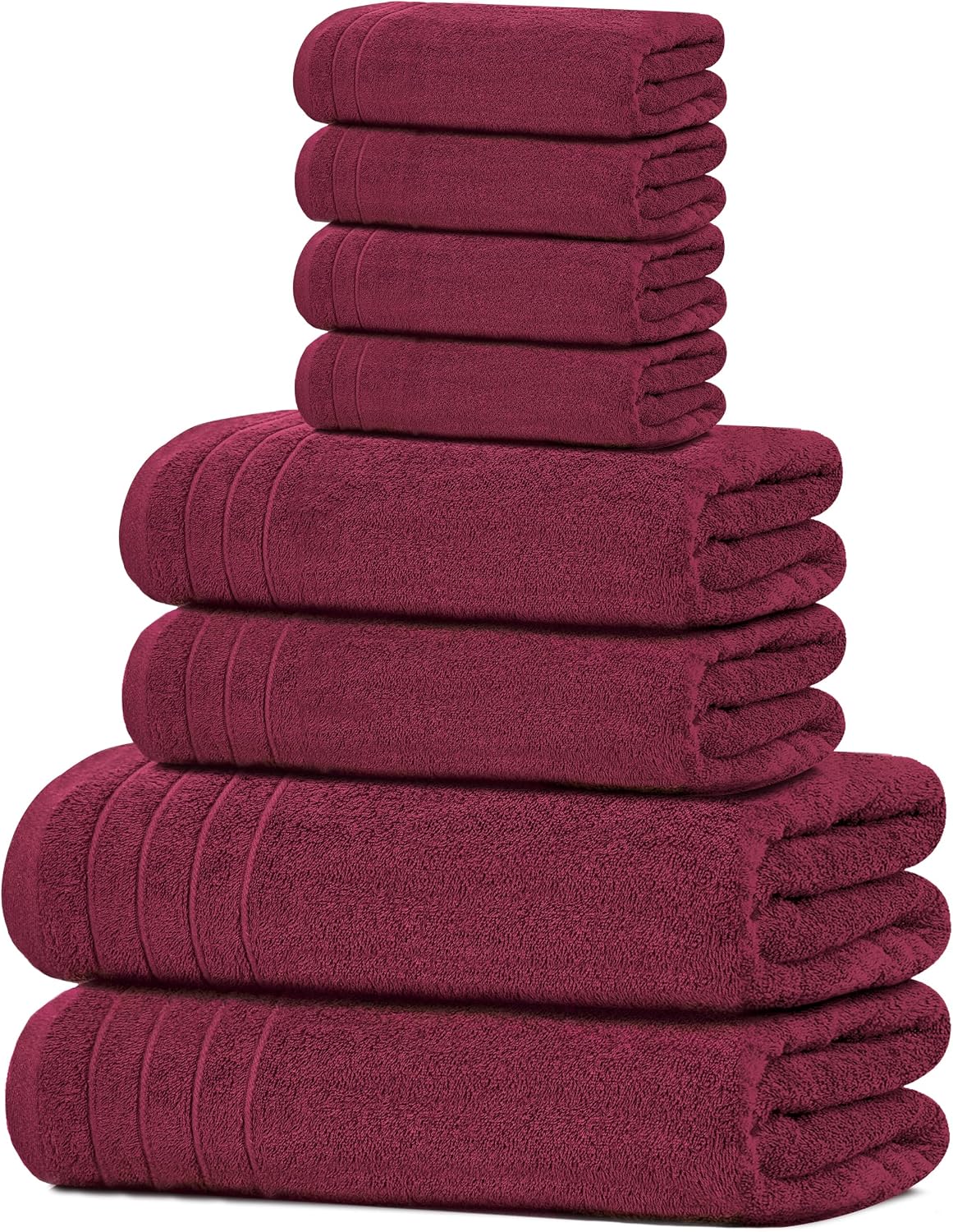 Moonval Cotton Towel Set, 8-Piece Bathroom Towels with 2 Bath, 2 Hand & 4 Washcloths