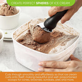 Moonval Ice Cream Scoop, Heavy-Duty Metal Scooper for Ice Cream, Cookie Dough & Frozen Desserts