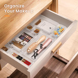 Moonval Clear Drawer Organizer Set, 5-Size Makeup & Desk Organizer Trays for Bathroom, Vanity & Office