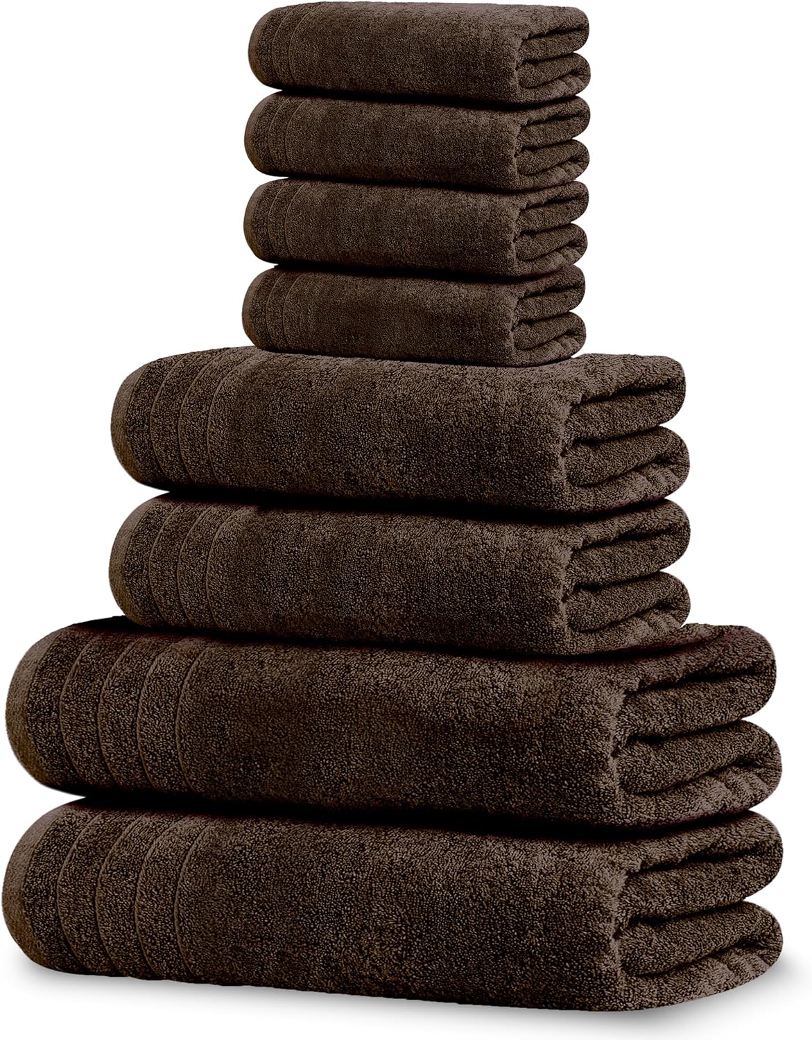 Moonval Cotton Towel Set, 8-Piece Bathroom Towels with 2 Bath, 2 Hand & 4 Washcloths