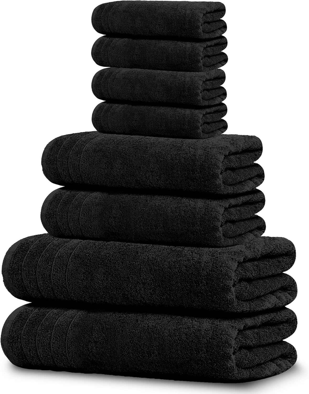 Moonval Cotton Towel Set, 8-Piece Bathroom Towels with 2 Bath, 2 Hand & 4 Washcloths