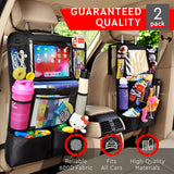 Moonval Backseat Car Organizer, 2-Pack Seat Protectors with Tablet Holder & 9 Storage Pockets