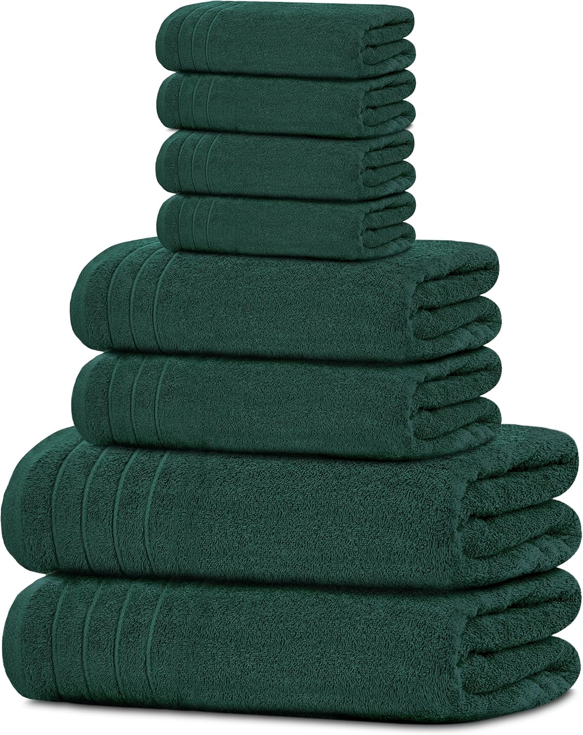 Moonval Cotton Towel Set, 8-Piece Bathroom Towels with 2 Bath, 2 Hand & 4 Washcloths