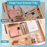 Moonval Clear Drawer Organizer Set, 44-Piece Plastic Storage Trays for Makeup, Kitchen & Office