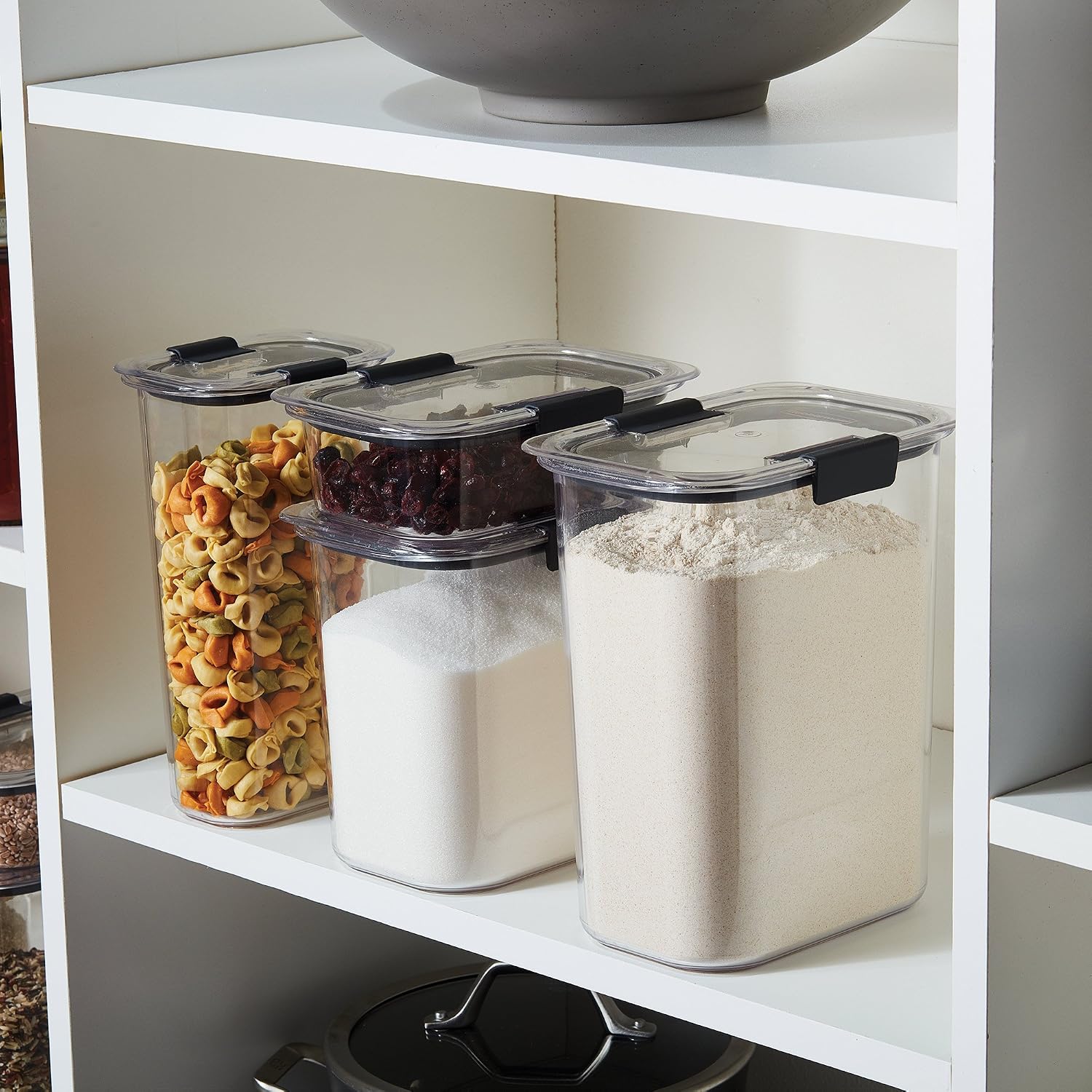 Moonval Food Storage Containers, 8-Piece Airtight BPA-Free Pantry Canister Set, Leakproof & Dishwasher Safe