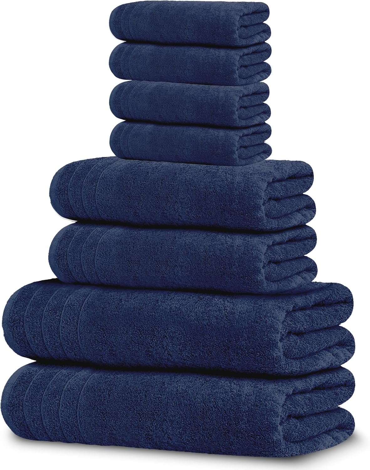 Moonval Cotton Towel Set, 8-Piece Bathroom Towels with 2 Bath, 2 Hand & 4 Washcloths