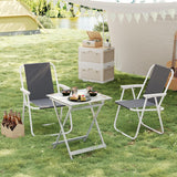 Moonval Folding Camping Side Table, Portable Aluminum Outdoor Picnic Table with Carry Handle