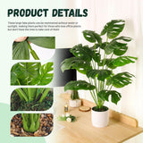 Moonval Artificial Monstera Plant, 28-Inch Tall Faux Floor Plant for Indoor & Outdoor Home Decor