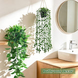 Moonval 4Pcs Fake Plants, Artificial Plants Fake Hanging Plants for Boho Home Bathroom Bedroom Living Room Office Wall Shelf Decor Indoor Outdoor