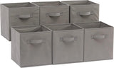 Moonval Fabric Storage Cubes, 6-Pack Collapsible Organizer Bins with Handles for Closet & Shelves