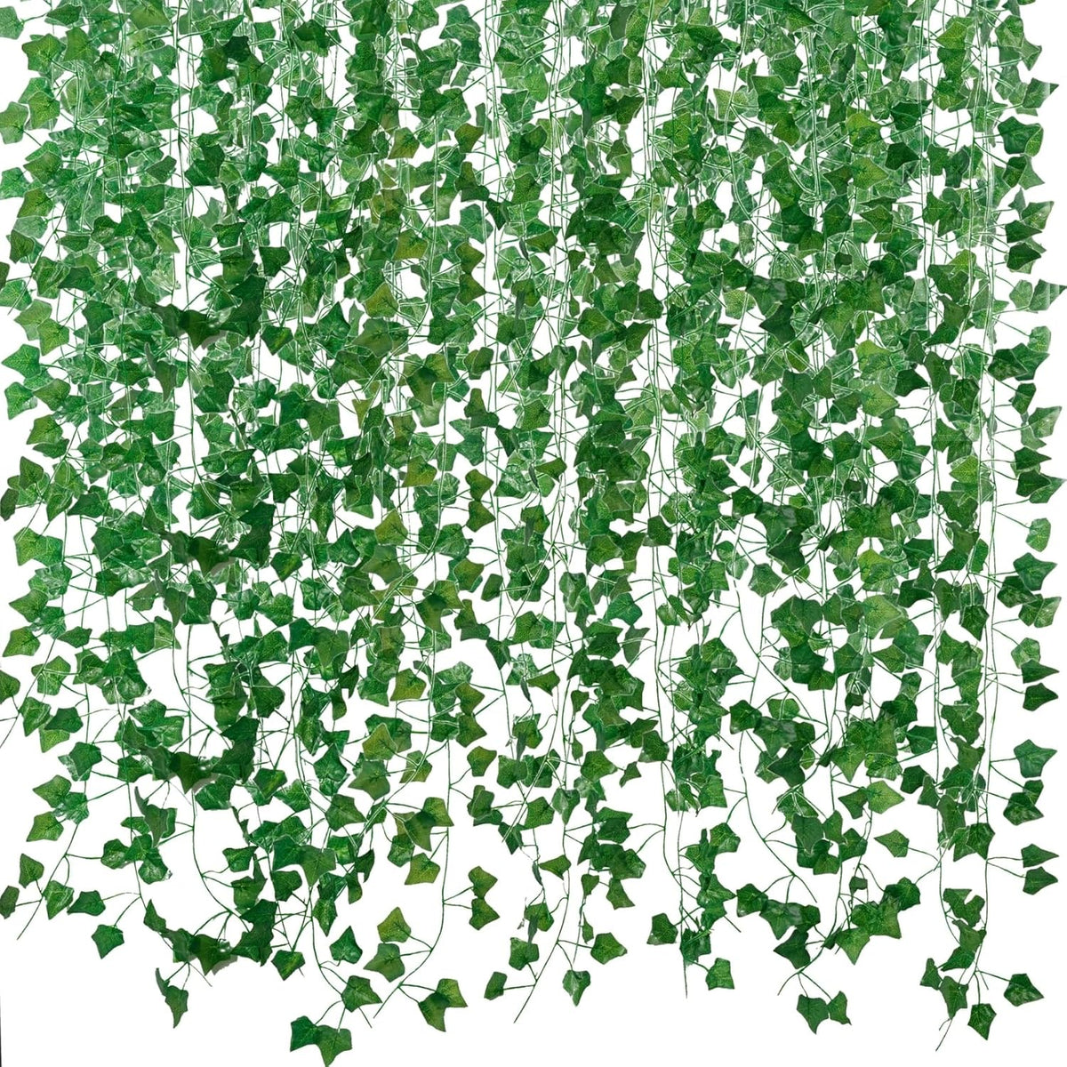 Moonval Artificial Ivy Garland, 12-Pack Hanging Greenery Vines for Home & Outdoor Decor, 84 ft
