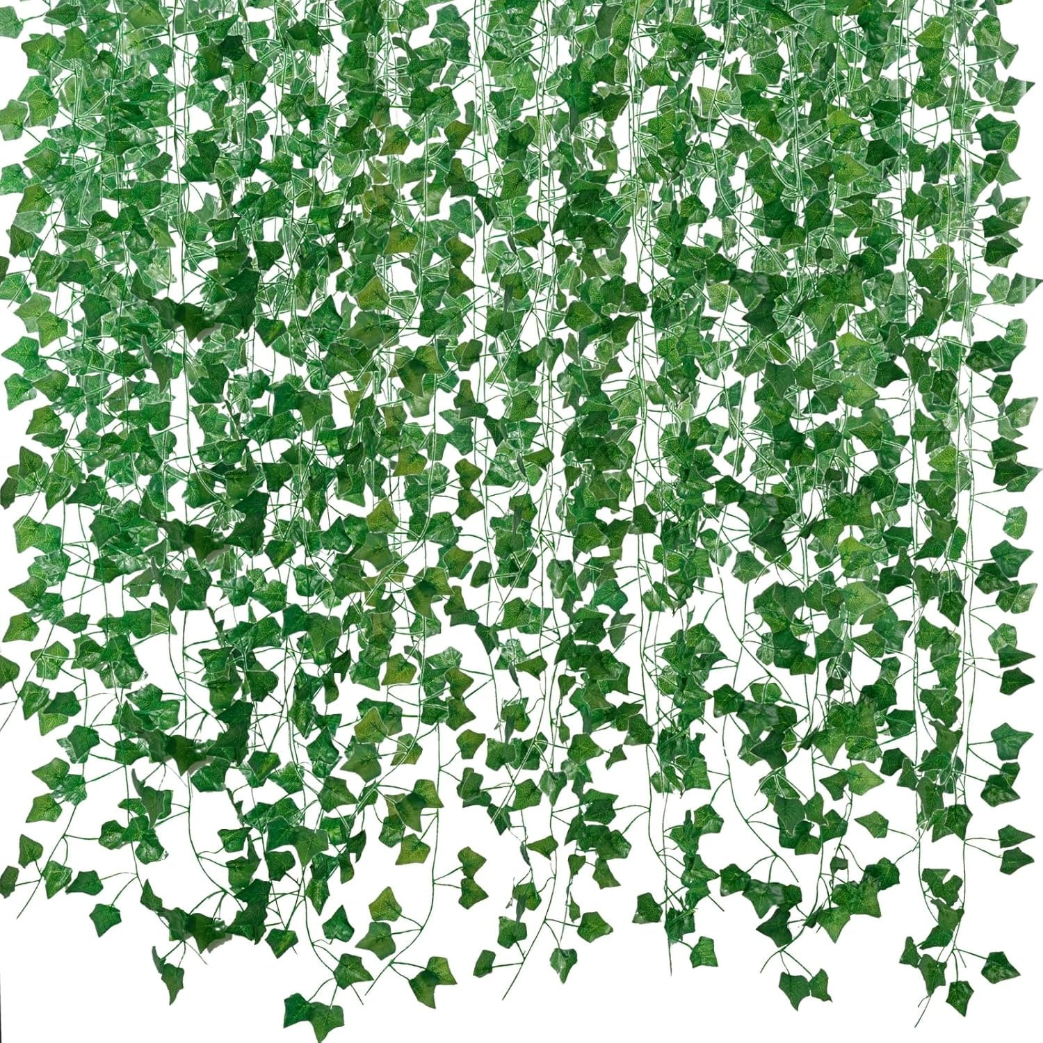 Moonval Artificial Ivy Garland, 12-Pack Hanging Greenery Vines for Home & Outdoor Decor, 84 ft