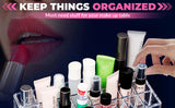 Moonval Lipstick & Nail Polish Organizer, 24-Slot Clear Makeup Storage Holder