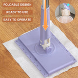 Moonval Mini Flat Mop, Foldable Microfiber Floor Cleaner with Washable Cleaning Cloths