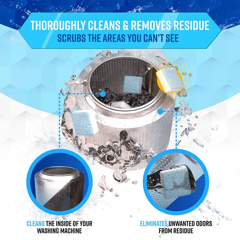 Moonval Washing Machine Cleaner Tablets, Deep Cleaning Descaler, Value Pack Buy 2 Get 3 Free