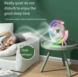 Moonval USB Desk Fan with LED Light, Portable Rechargeable Personal Cooling Fan for Home & Office