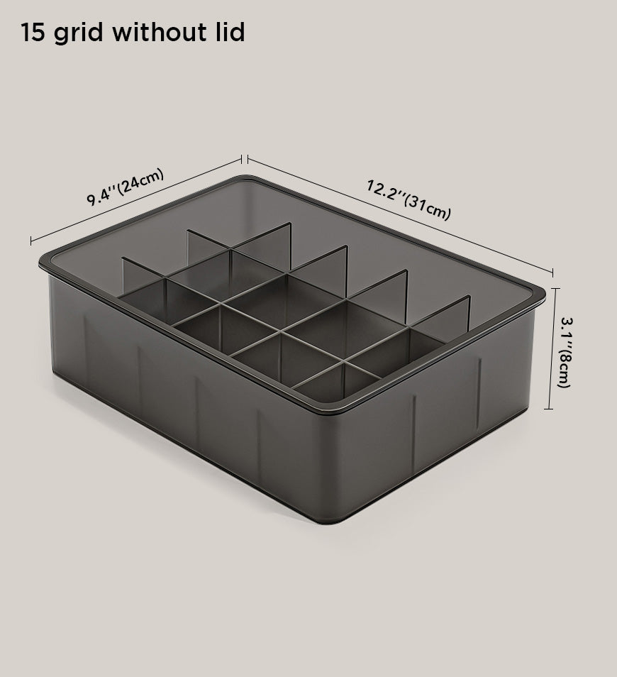 Moonval Clear Socks & Underwear Organizer Box, Divided Drawer Storage for Lingerie & Accessories
