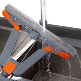 Moonval Self-Wringing Sponge Mop with Handle, 2-in-1 Squeeze Floor Mop for Wet & Dry Cleaning