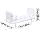 Moonval Wall-Mounted Elephant Rack, Decorative Storage Shelf with Towel Holder & Utility Hooks**