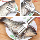 Moonval Stainless Steel Fish Scale Scraper, Handheld Descaler with Ergonomic Handle