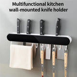 Moonval Wall-Mounted Knife & Tool Organizer, Magnetic Storage Rack for Kitchen, Garage & Workshop