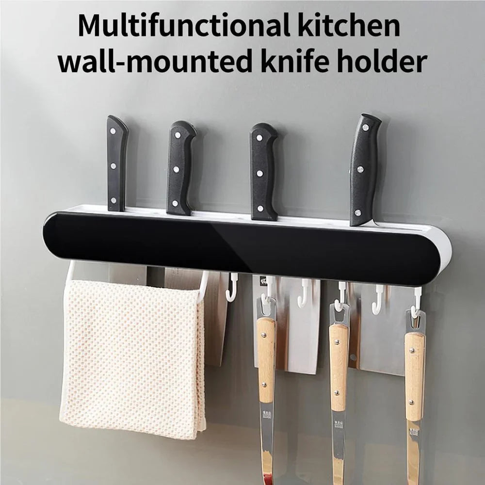 Moonval Wall-Mounted Knife & Tool Organizer, Magnetic Storage Rack for Kitchen, Garage & Workshop