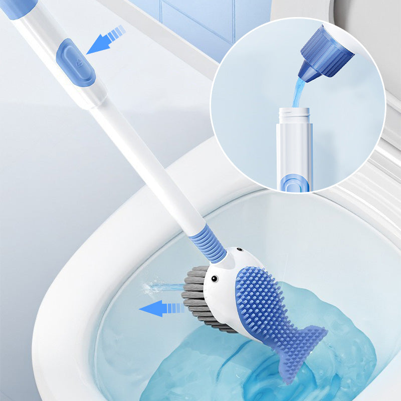 Moonval Wall-Mounted Toilet Brush Set, Suction Cup Bathroom Cleaning Brush with Holder