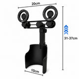 Moonval 2-in-1 Car Cup Holder Phone Mount, Adjustable Magnetic Smartphone Holder