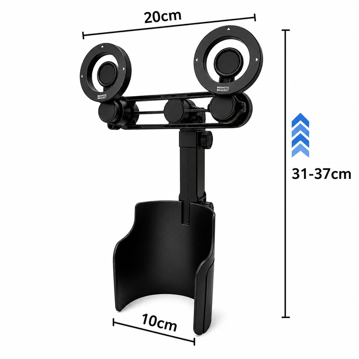 Moonval 2-in-1 Car Cup Holder Phone Mount, Adjustable Magnetic Smartphone Holder