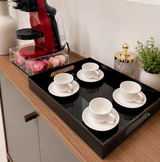 Moonval Premium Acrylic Serving Tray, Clear Carrying Tray with Side Handles