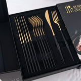 Moonval 24-Piece Cutlery Set, Premium Stainless Steel Flatware Service for 6 with Gift Box