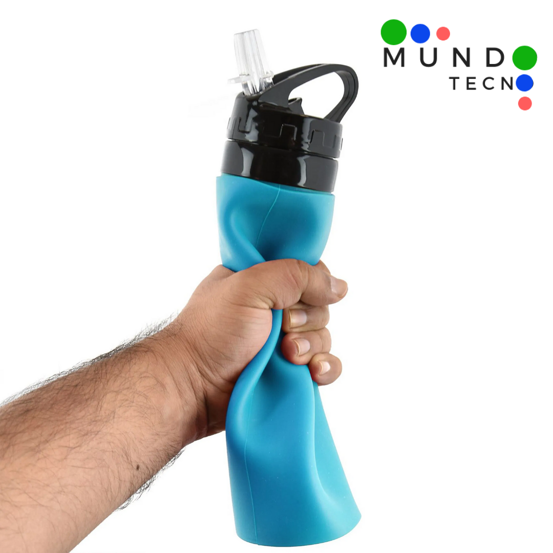 Moonval Collapsible Silicone Water Bottle, Foldable Leakproof Sports Bottle for Travel, Gym & Outdoor Use