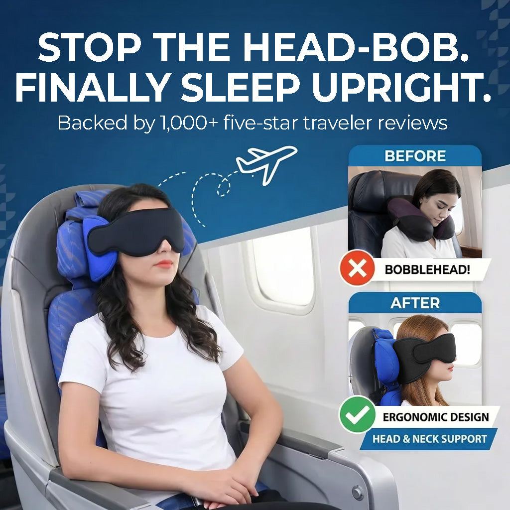 Moonval Travel Sleep System, Portable Inflatable Neck & Head Support Pillow for Travel