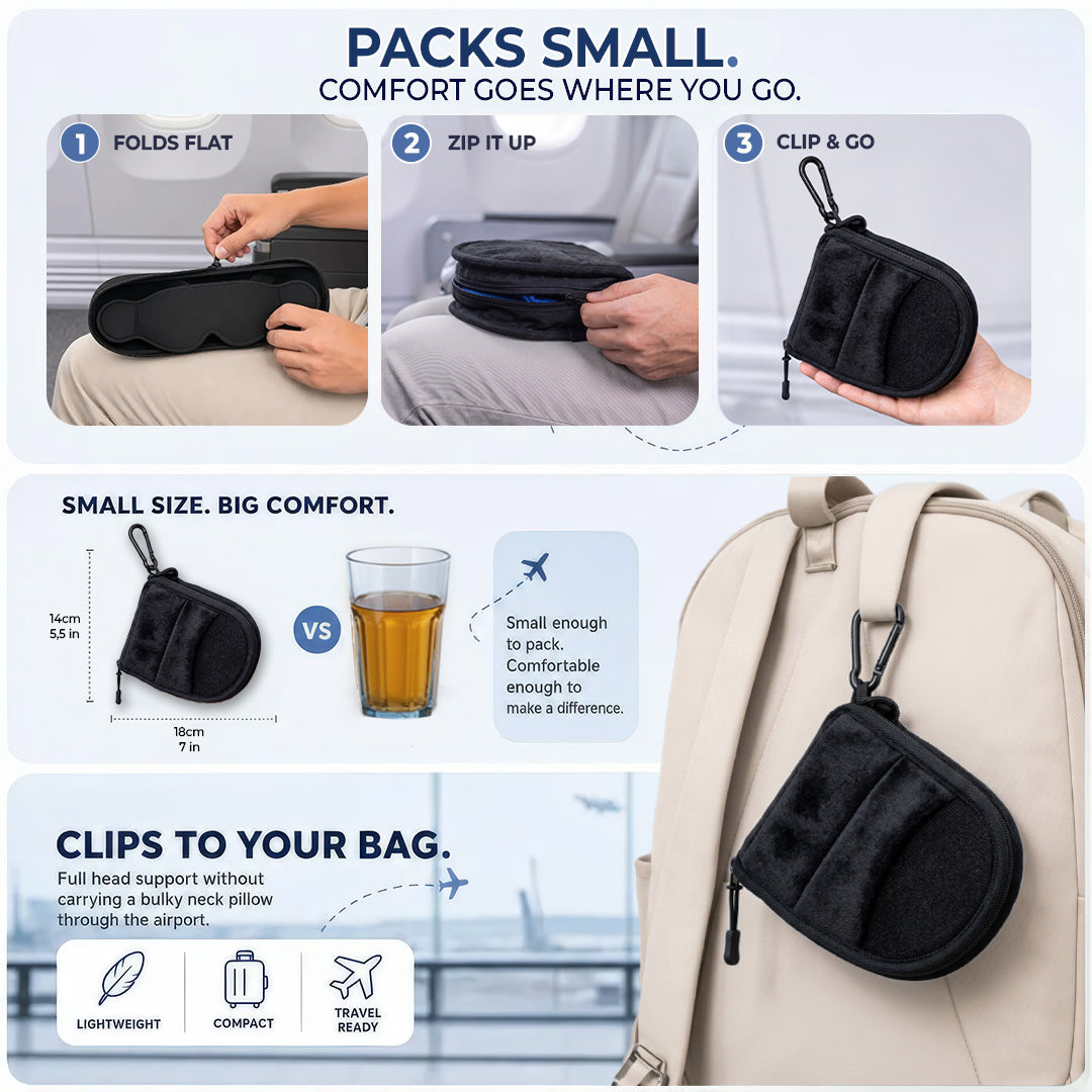 Moonval Travel Sleep System, Portable Inflatable Neck & Head Support Pillow for Travel