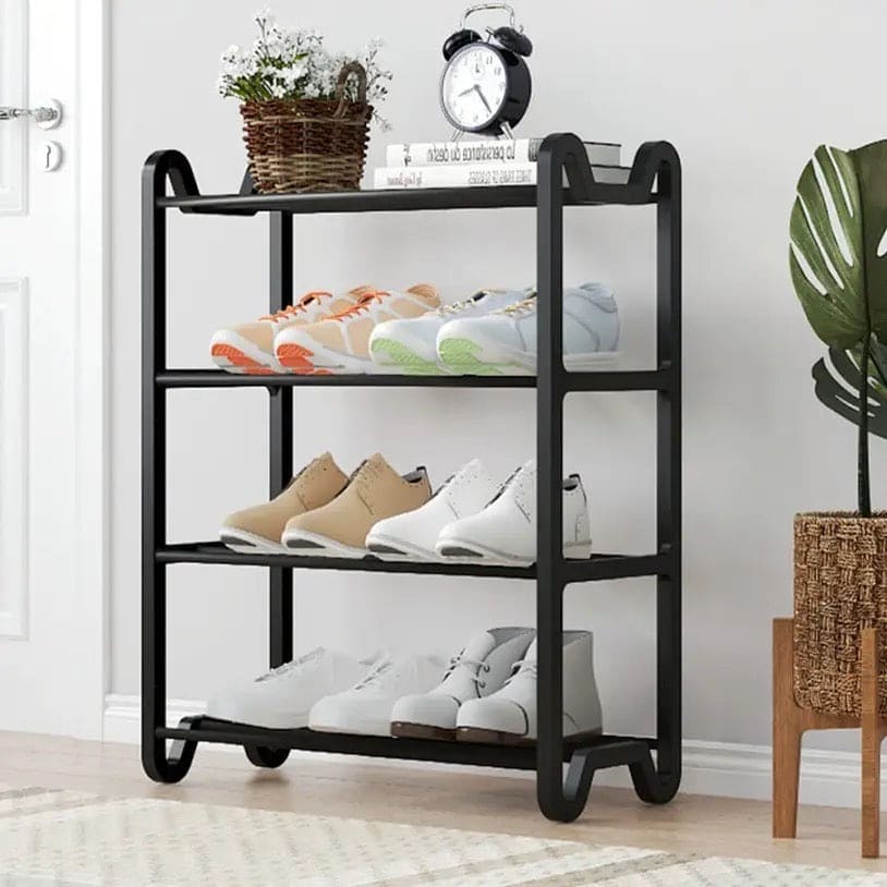 Moonval 4-Tier Shoe Rack, Space-Saving Storage Organizer for Entryway, Closet & Bedroom