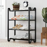 Moonval 4-Tier Shoe Rack, Space-Saving Storage Organizer for Entryway, Closet & Bedroom