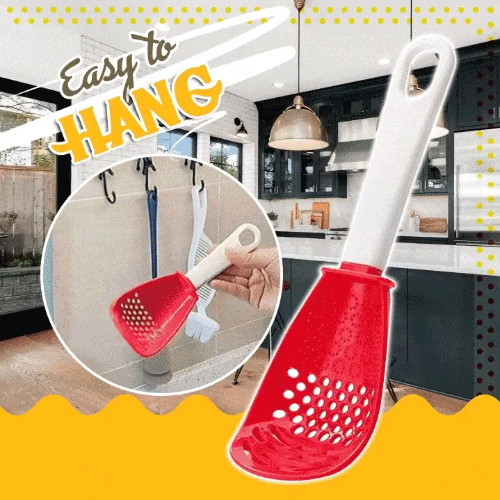 Moonval Multifunction Cooking Spoon, Heat-Resistant Strainer, Masher & Grater Utensil