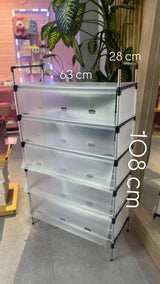 Moonval 6-Tier Shoe Rack Organizer with Dust Cover, Space-Saving Shoe Storage Cabinet