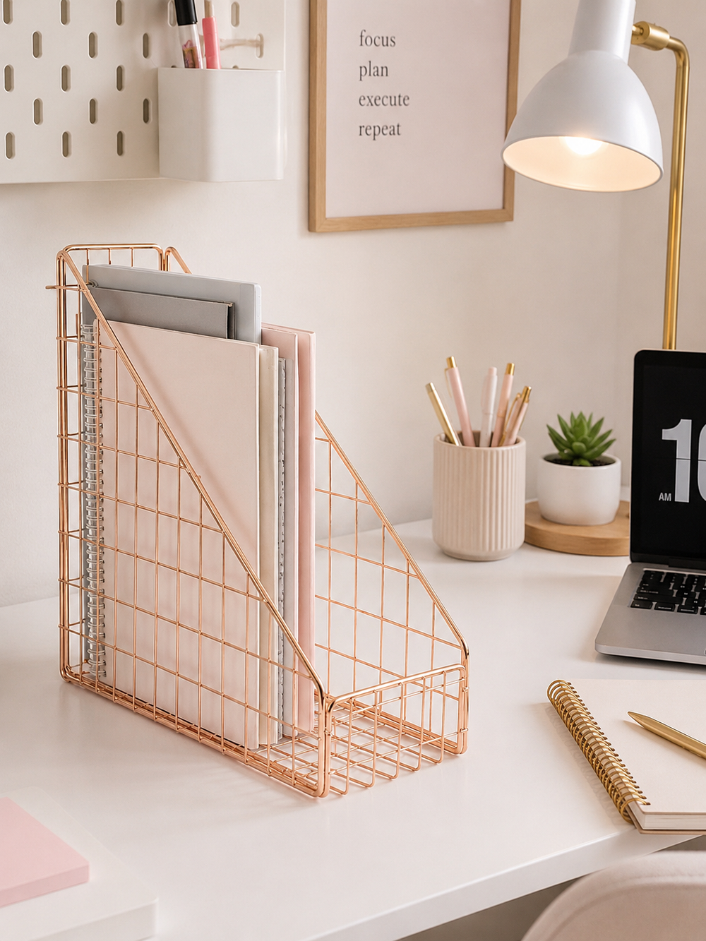 Moonval Metal Magazine Holder, Desktop File Organizer for Books, Folders & Documents