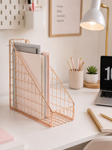 Moonval Metal Magazine Holder, Desktop File Organizer for Books, Folders & Documents