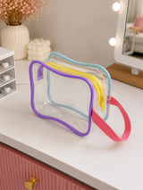 Moonval Clear Travel Toiletry Bag, Transparent Cosmetic Organizer 20 x 13 cm