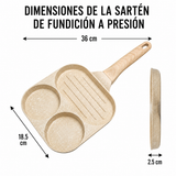 Moonval 3-in-1 Nonstick Frying Pan, Multi-Section Skillet for Eggs, Pancakes & Breakfast Cooking