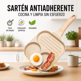 Moonval 3-in-1 Nonstick Frying Pan, Multi-Section Skillet for Eggs, Pancakes & Breakfast Cooking