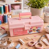 Moonval Multi-Purpose Sewing Organizer Box, Portable Storage Case for Threads, Needles & Sewing Supplies
