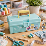 Moonval Multi-Purpose Sewing Organizer Box, Portable Storage Case for Threads, Needles & Sewing Supplies