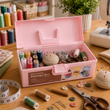 Moonval Multi-Purpose Sewing Organizer Box, Portable Storage Case for Threads, Needles & Sewing Supplies