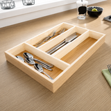 Moonval Bamboo Cutlery Organizer, Expandable Kitchen Drawer Tray for Utensils & Flatware