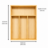 Moonval Bamboo Cutlery Organizer, Expandable Kitchen Drawer Tray for Utensils & Flatware