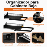 Moonval Pull-Out Cabinet Organizer, Sliding Under Sink Storage Rack for Kitchen & Bathroom